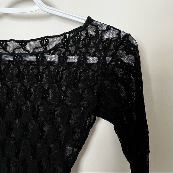 3 for $15 Black Lace Bodysuit - Picture 3 of 5
